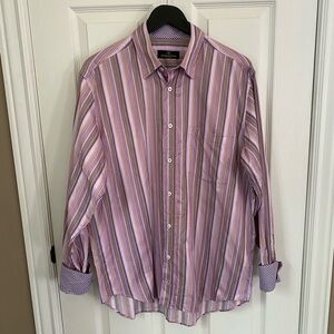 Bugatchi Uomo Multicolor Striped Button Down Shirt large